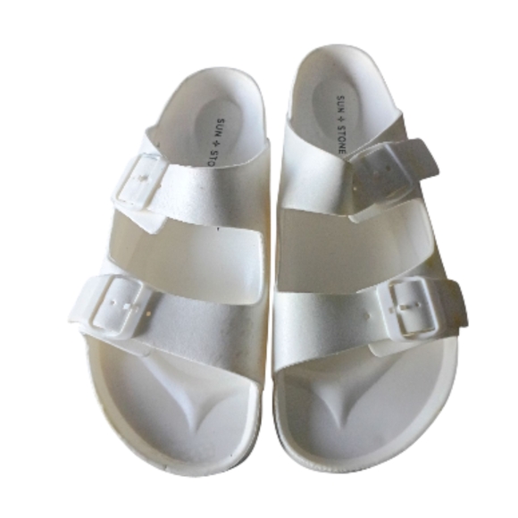 Sun + Stone Shoes - Slightly Used White Sun Stone Women's Sandals